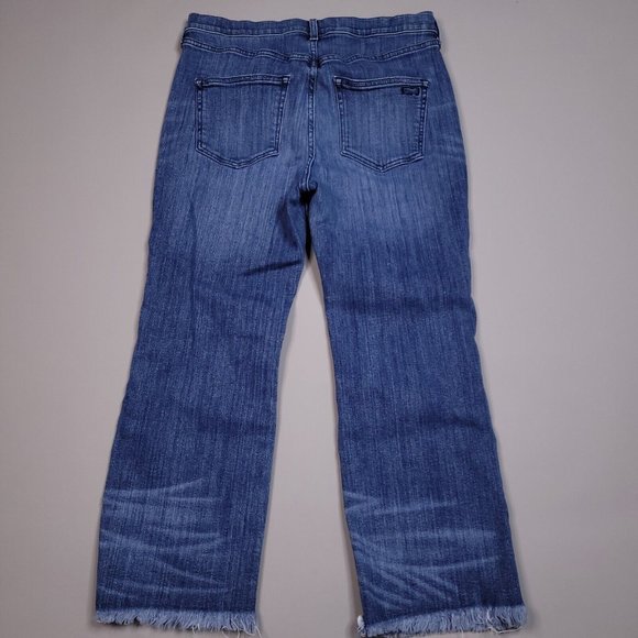 AYR The Bomb Pop Jeans Cropped Raw Hem Straight Leg Preppy Size 33S 33x24 - Picture 2 of 8